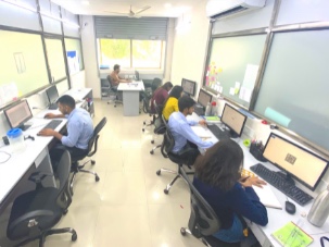 Millennium Jewellery CAD designers working at computer workstations in the Jaipur design studio